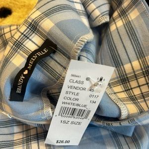 New with tags brandy Melville blue plaid skirt one size fits